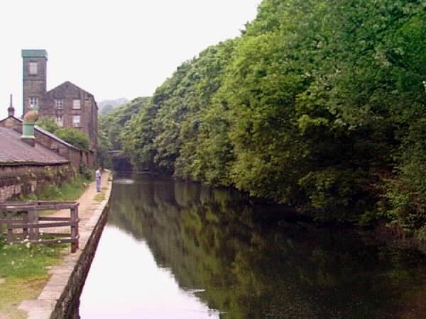 Looking west at Holme Mill, Golcar.