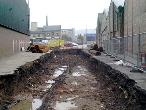 Digging new canal line in Sellers' yard