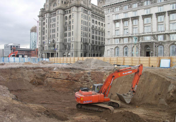 old river wall, Liverpool canal link