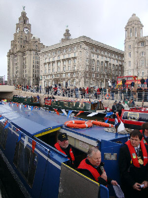 Tony Hales speaks at th eopening of the Liverpool Canal Link