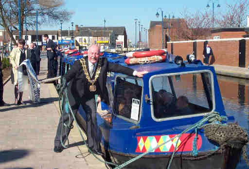 The Mayor of Tameside, Councillor Brian Wild, prepares for his official cruise