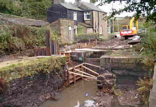 Lock 24, showing construction of new by-wash