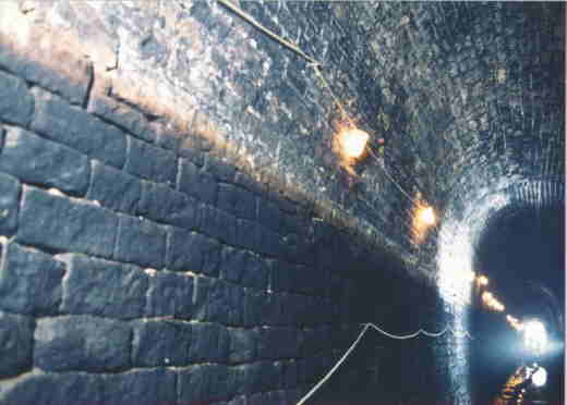 Stone lined section of tunnel - (Photo: British Waterways)