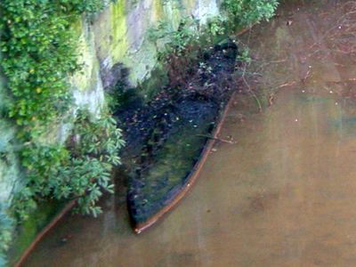 remains of one of the boats
used in the underground canal