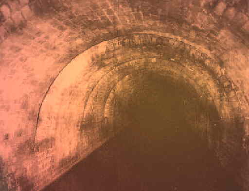 Inside Standedge tunnel. Photo used by permission of Ken Wright.