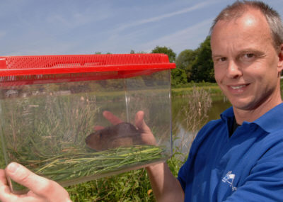 BW's ecology manager Mark Robinson with Vinnie the Vole - Picture: British Waterways