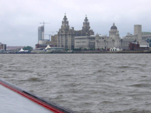 passing the famous Liverpool waterfront