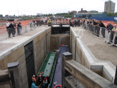 Boats in new lock, Manchester Bolton and Bury Canal