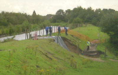 Boarshaw embankment slippage - Photo: Pennine Waterways