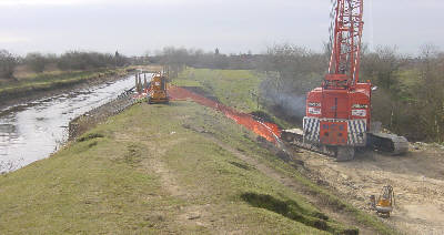 Boarshaw embankment slippage - Photo: Pennine Waterways