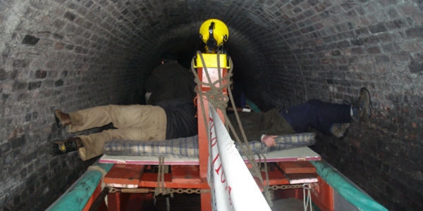 Legging inside Standedge Tunnel