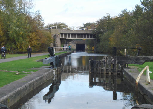 Railway bridge and Lock 85, Wigan