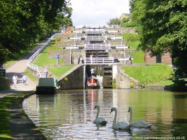 Bingley 5-rise staircase locks, looking up