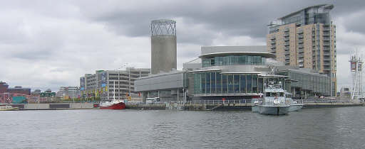 The Lowry Centre from the Manchester Ship Canal
