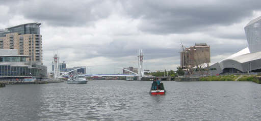 Salford Quays from Mode Wheel Lock on the Manchester Ship Canal