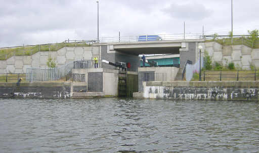 Pomona Lock, linking the Manchester Ship Canal with the Bridgewater Canal
