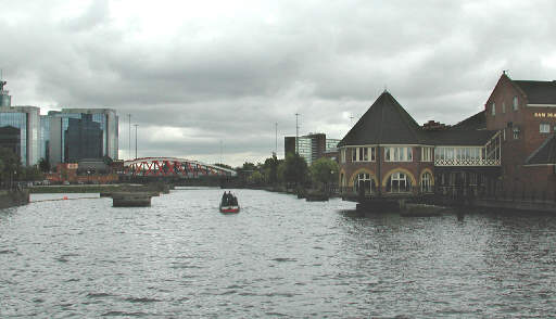Approaching Trafford Road bridge across the Manchester Ship Canal