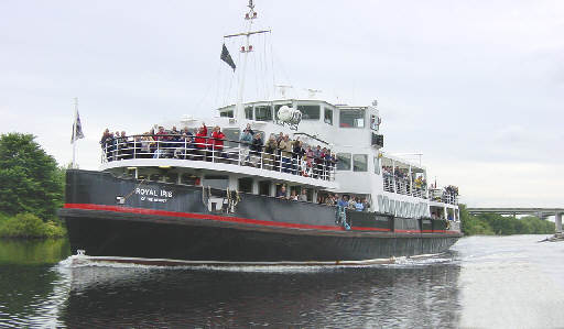 Royal Iris Mersey Ferry near Thelwall Viaduct, the Manchester Ship Canal