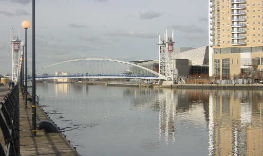 Lowry Footbridge and Lowry Centre, Salford Quays