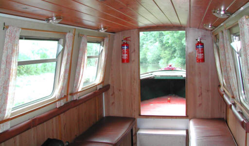 interior of Day Hire Boat from Portland Basin Marina