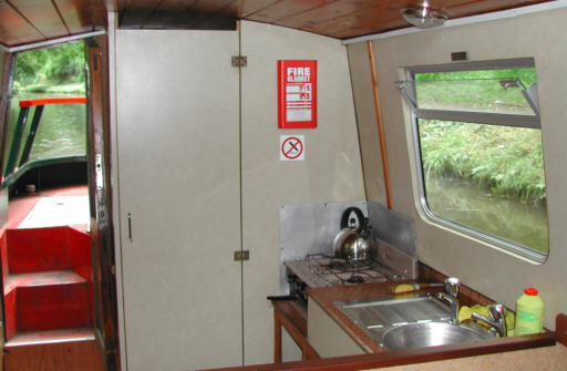 kitchen of Day Hire Boat from Portland Basin Marina