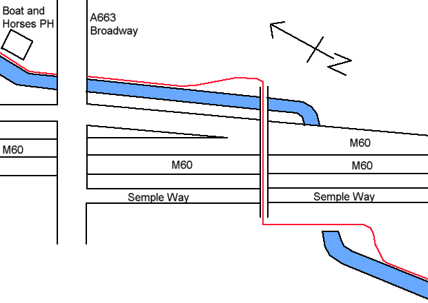 Broadway and M60 Pedestrian route