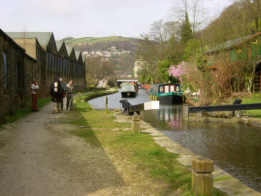 horse-drawn trip boat, Rochdale Canal