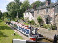 Hall Green Stop Lock, Macclesfield Canal, computer desktop wallpaper