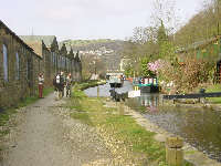 Horsedrawn at Hebden Bridge, Rochdale Canal, computer desktop wallpaper