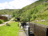 Gauxholme Locks on the Rochdale Canal, computer desktop wallpaper