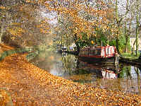 Wade Lock in Autumn, Huddersfield Narrow Canal, computer desktop wallpaper